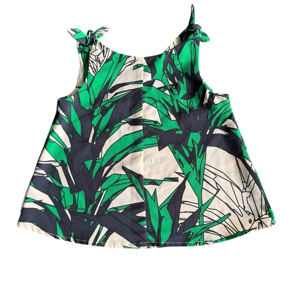 Manuheali’i Green Black & Off-White Sleeveless Blouse Toddler Sz Small - Picture 2 of 10